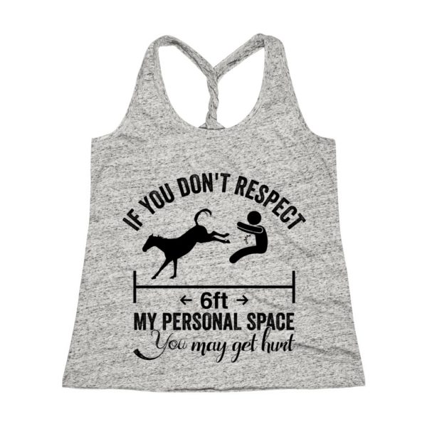 If You Don't Respect My Personal Space You May Get Hurt - Women's Twist Back Tank - Image 2