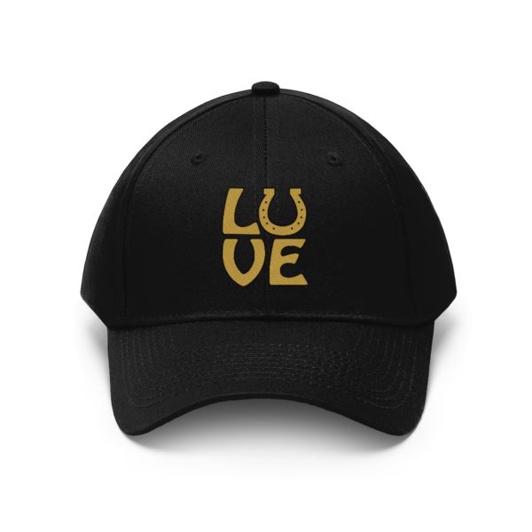 LOVE on a Baseball Twill Hat, solid top - Image 12