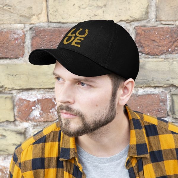 LOVE on a Baseball Twill Hat, solid top - Image 15