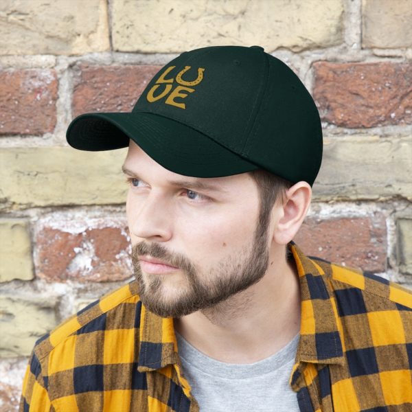 LOVE on a Baseball Twill Hat, solid top - Image 26