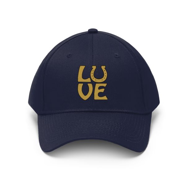 LOVE on a Baseball Twill Hat, solid top - Image 27