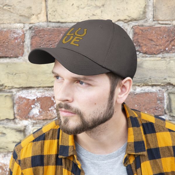 LOVE on a Baseball Twill Hat, solid top - Image 11