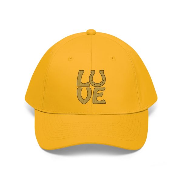 LOVE on a Baseball Twill Hat, solid top - Image 16