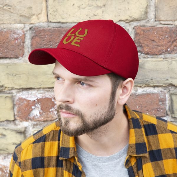 LOVE on a Baseball Twill Hat, solid top - Image 38