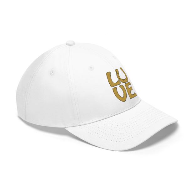 LOVE on a Baseball Twill Hat, solid top - Image 6