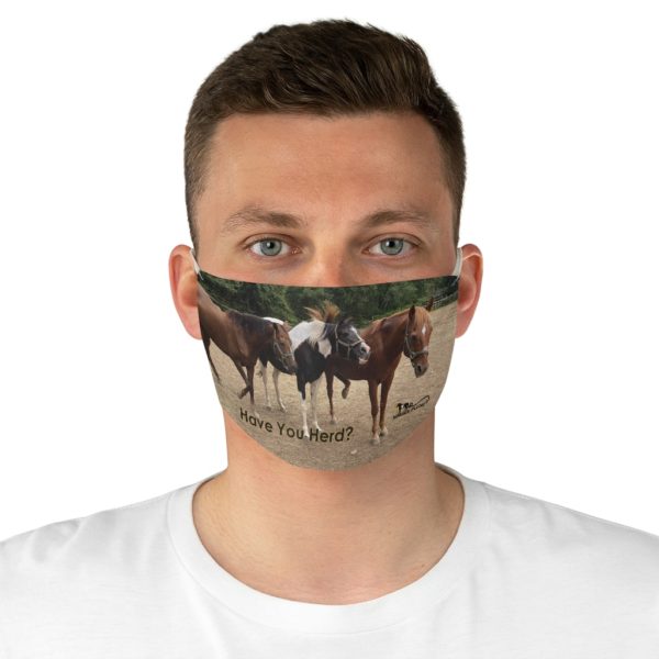 Have You Herd? 3 Horses Side View - Fabric Face Mask - Image 4