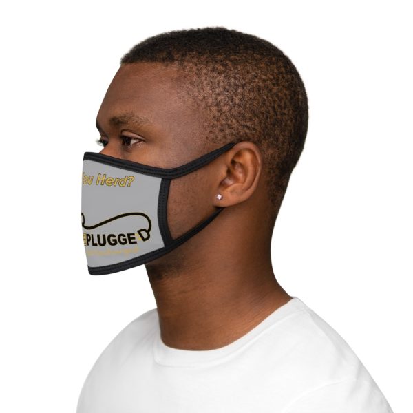 Have You Herd? Horses Unplugged Full Logo - Face Mask w Mixed Fabric Dark Gray - Image 3