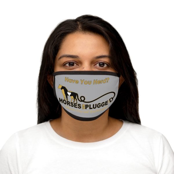 Have You Herd? Horses Unplugged Full Logo - Face Mask w Mixed Fabric Dark Gray - Image 4