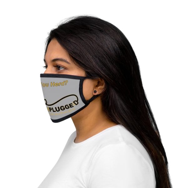 Have You Herd? Horses Unplugged Full Logo - Face Mask w Mixed Fabric Dark Gray - Image 5