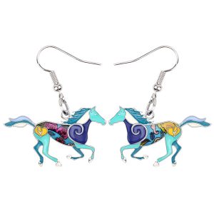 Multi Colored Horse Earrings - Multi Colored