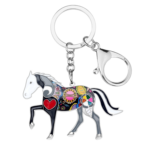 FUN Multi Color Horse Key Chain - Horses Unplugged LLC